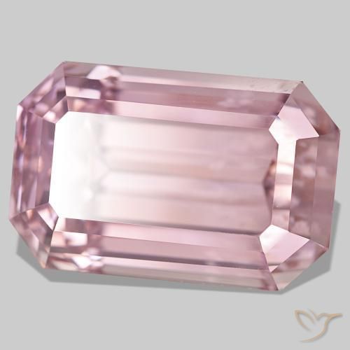 Kunzita rosa natural 61,71ct, corte esmeralda, VS