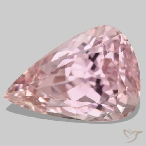Kunzita rosa natural 96,69ct, formato de pêra, VS