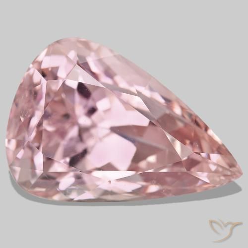 Kunzita rosa natural 96,69ct, formato de pêra, VS