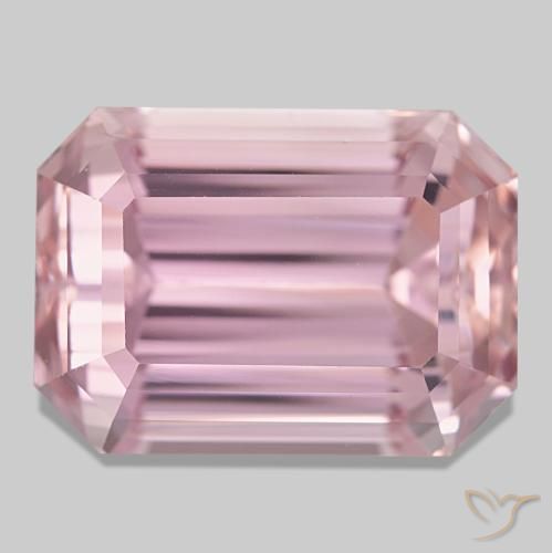 Kunzita rosa natural 27,93ct, corte esmeralda, VVS
