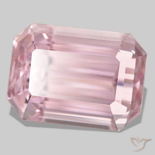 Kunzita rosa natural 27,93ct, corte esmeralda, VVS