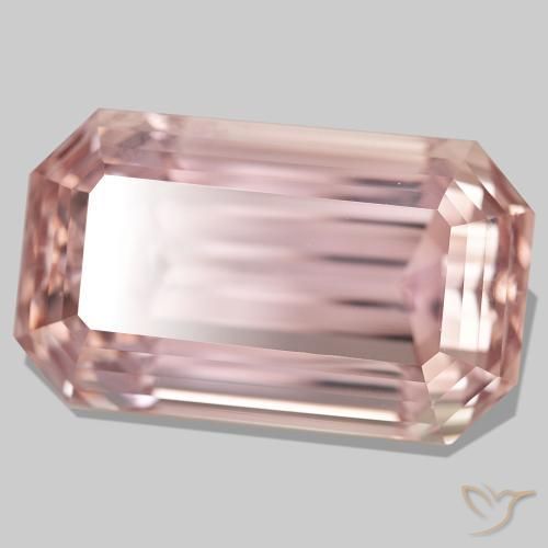 Kunzita rosa natural 111,45ct, corte esmeralda, VVS