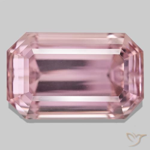 Kunzita rosa natural 106,75ct, corte esmeralda, VVS