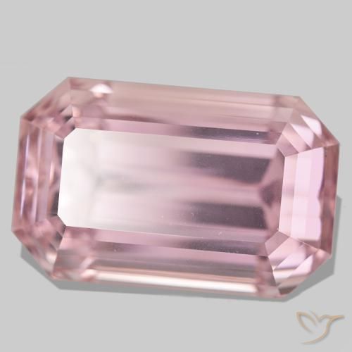 Kunzita rosa natural 106,75ct, corte esmeralda, VVS