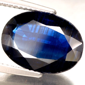 Cianita azul natural 6,50ct, corte oval, VS