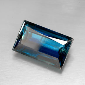 Cianita azul natural 6,98ct, baguete, VS-SI