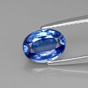 Cianita azul natural 1,57ct, corte oval, VS