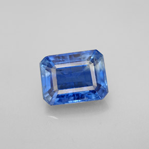 Cianita azul natural 3,32ct, corte esmeralda, SI