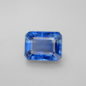 Cianita azul natural 3,32ct, corte esmeralda, SI