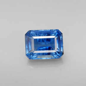 Cianita azul natural 3,42ct, corte esmeralda, SI