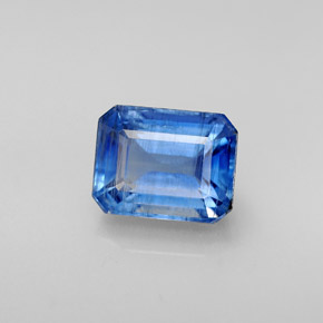 Cianita azul natural 3,42ct, corte esmeralda, SI