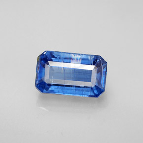 Cianita azul natural 3,82ct, corte esmeralda, SI
