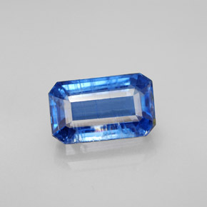 Cianita azul natural 3,82ct, corte esmeralda, SI