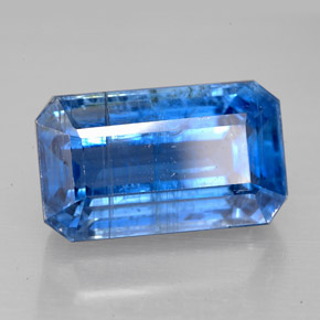 Cianita azul natural 8,71ct, corte esmeralda, SI