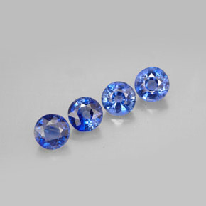 Pedras preciosas de cianita azul natural de  ct, corte redondo, VS