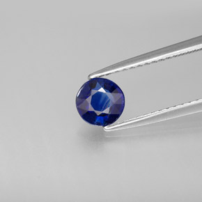Cianita azul natural 0,71ct, corte redondo, VS