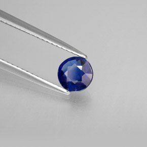 Cianita azul natural 0,71ct, corte redondo, VS