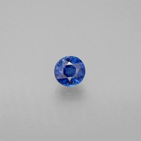 Cianita azul natural 0,72ct, corte redondo, VS