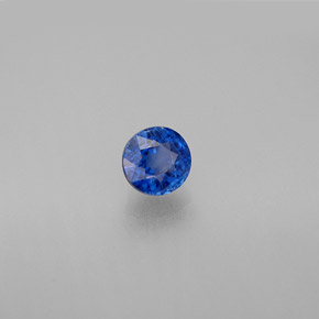 Cianita azul natural 0,72ct, corte redondo, VS