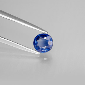 Cianita azul natural 0,72ct, corte redondo, VS