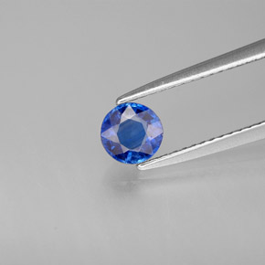 Cianita azul natural 0,70ct, corte redondo, VS