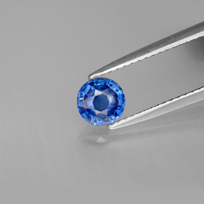 Cianita azul natural 0,71ct, corte redondo, VS