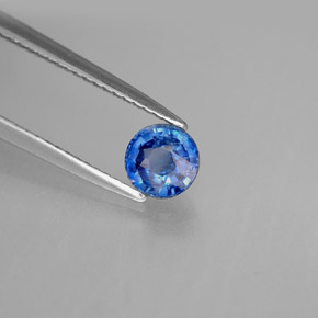 Cianita azul natural 0,71ct, corte redondo, VS