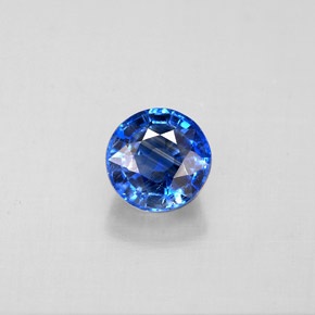 Cianita azul natural 0,84ct, corte redondo, VS