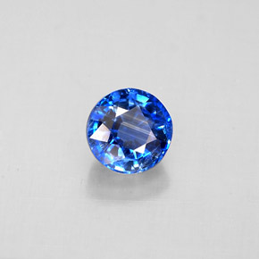 Cianita azul natural 0,84ct, corte redondo, VS