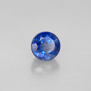 Cianita azul natural 0,86ct, corte redondo, VS