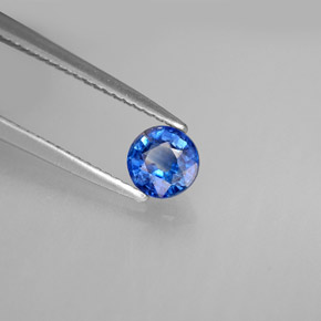Cianita azul natural 0,67ct, corte redondo, VS