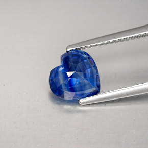 Cianita azul natural 1,86ct, formato de coração, VS-SI