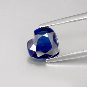 Cianita azul natural 1,70ct, formato de coração, VS