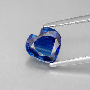 Cianita azul natural 2,19ct, formato de coração, VS