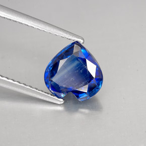 Cianita azul natural 2,19ct, formato de coração, VS