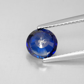 Cianita azul natural 1,57ct, corte redondo, SI