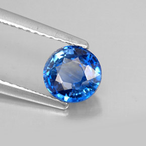 Cianita azul natural 1,21ct, corte redondo, VS-SI