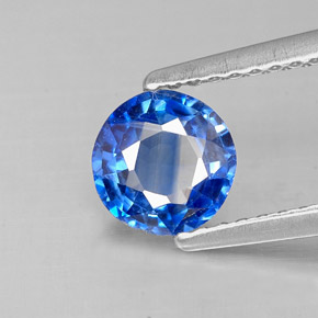 Cianita azul natural 0,88ct, corte redondo, VS-SI