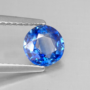 Cianita azul natural 0,88ct, corte redondo, VS-SI