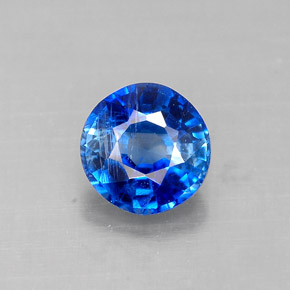 Cianita azul natural 0,81ct, corte redondo, VS-SI