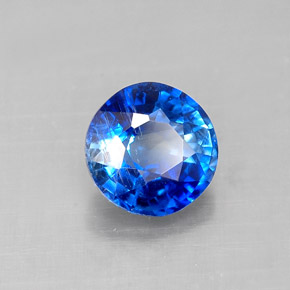 Cianita azul natural 0,81ct, corte redondo, VS-SI