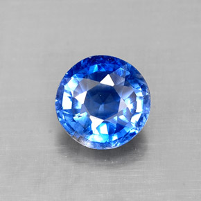 Cianita azul natural 0,89ct, corte redondo, VS