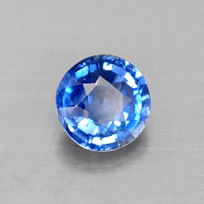Cianita azul natural 0,89ct, corte redondo, VS