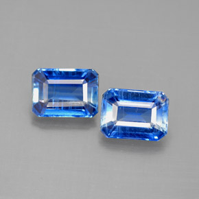 Pedras preciosas de cianita azul natural de  ct, corte esmeralda, VS-SI