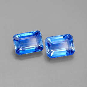 Pedras preciosas de cianita azul natural de  ct, corte esmeralda, VS-SI