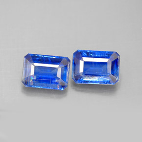 Pedras preciosas de cianita azul natural de  ct, corte esmeralda, VS-SI