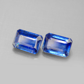 Pedras preciosas de cianita azul natural de  ct, corte esmeralda, VS-SI