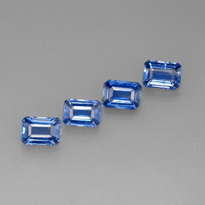 Pedras preciosas de cianita azul natural de  ct, corte esmeralda, VS-SI