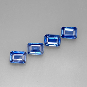 Pedras preciosas de cianita azul natural de  ct, corte esmeralda, VS-SI