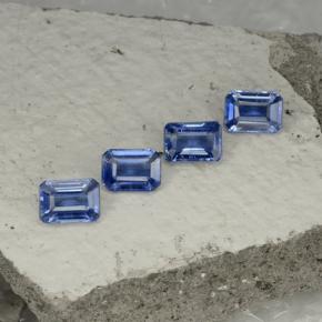 Pedras preciosas de cianita azul natural de 4,98 ct, corte esmeralda, VS-SI